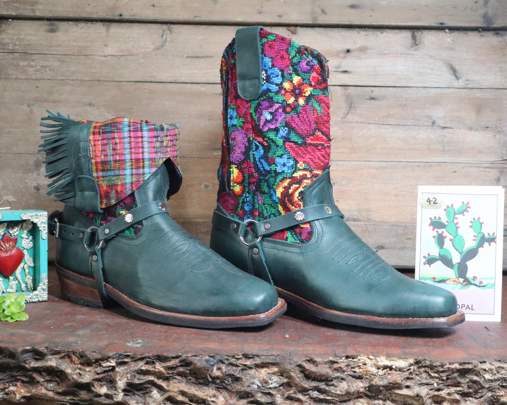 Size 42 - Blunt Toe Cowgirl Bling -Dark Terquoise