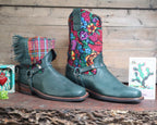 Size 42 - Blunt Toe Cowgirl Bling -Dark Terquoise