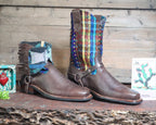 Size 42 - Blunt Toe Cowgirl Bling -Brown Stripes