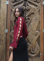 Druidess Hooded Top - Crimson