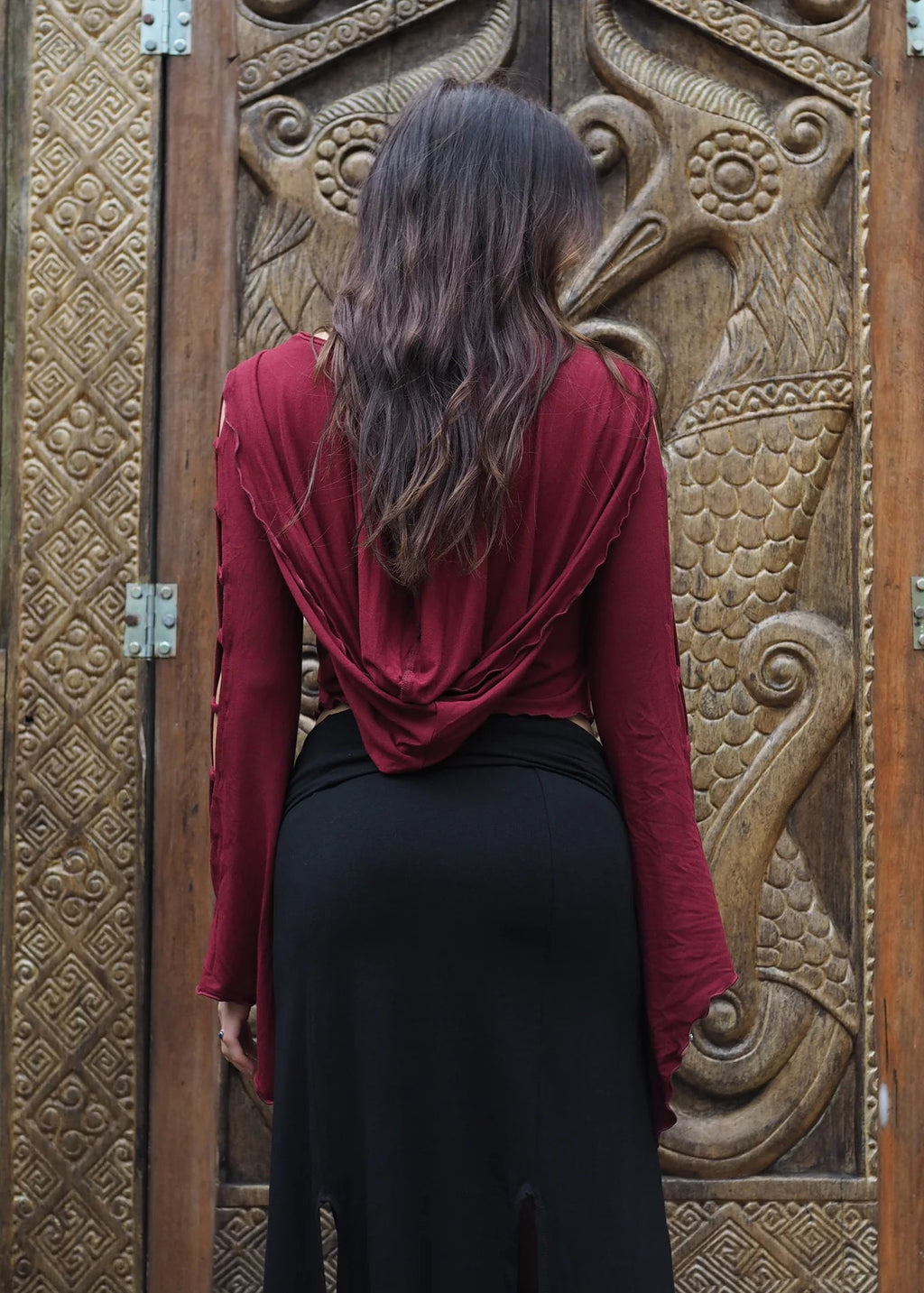 Druidess Hooded Top - Crimson