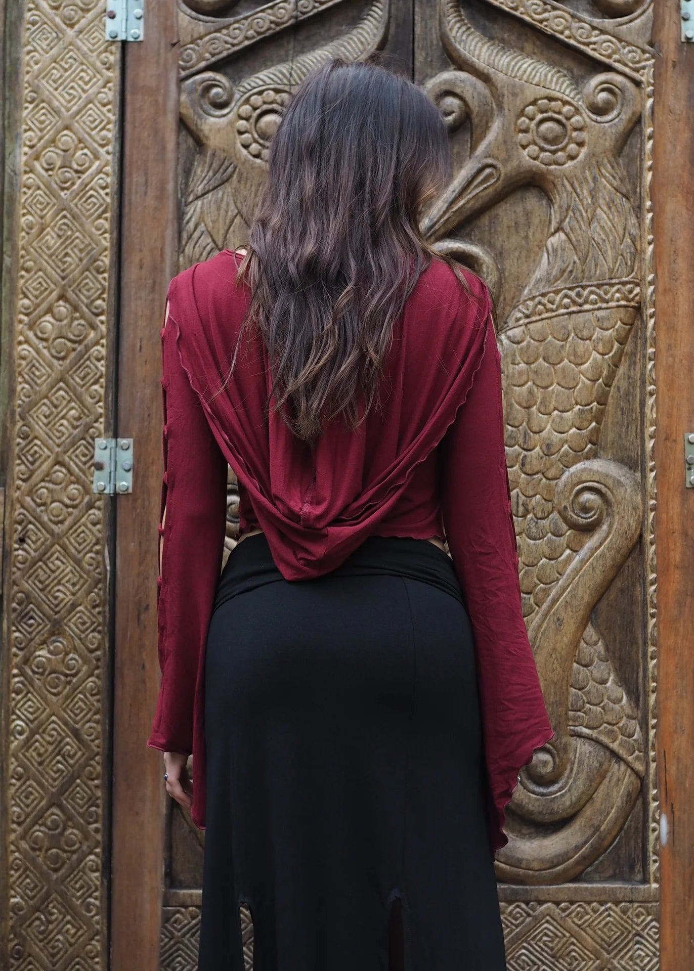 Medieval Hooded Top - Crimson