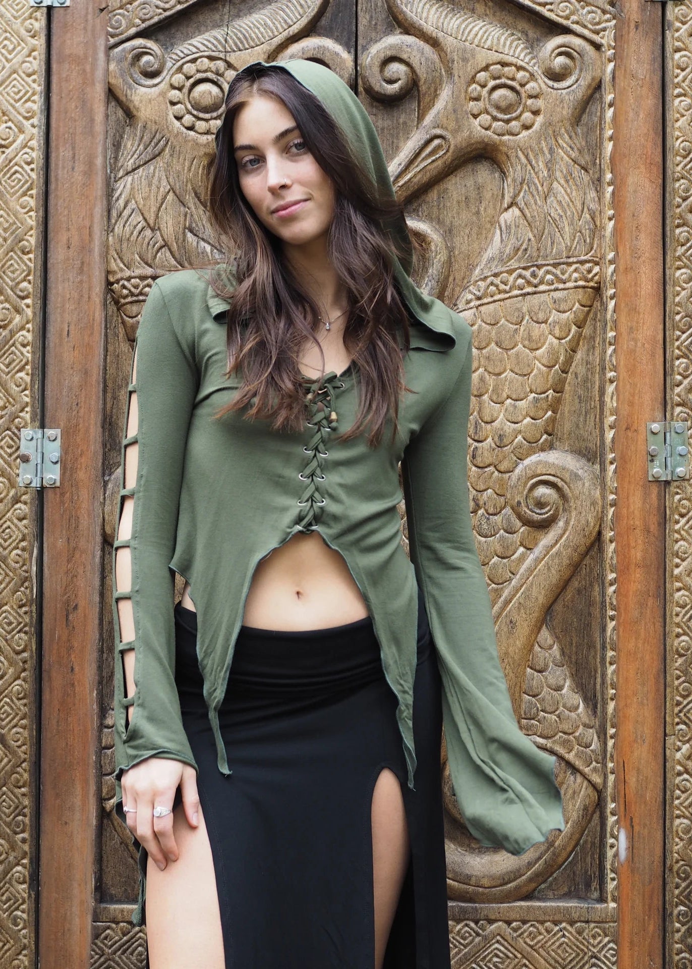 Medieval Hooded Top - Forest Green