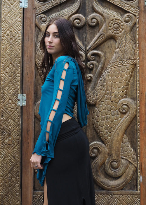 Medieval Hooded Top - Teal