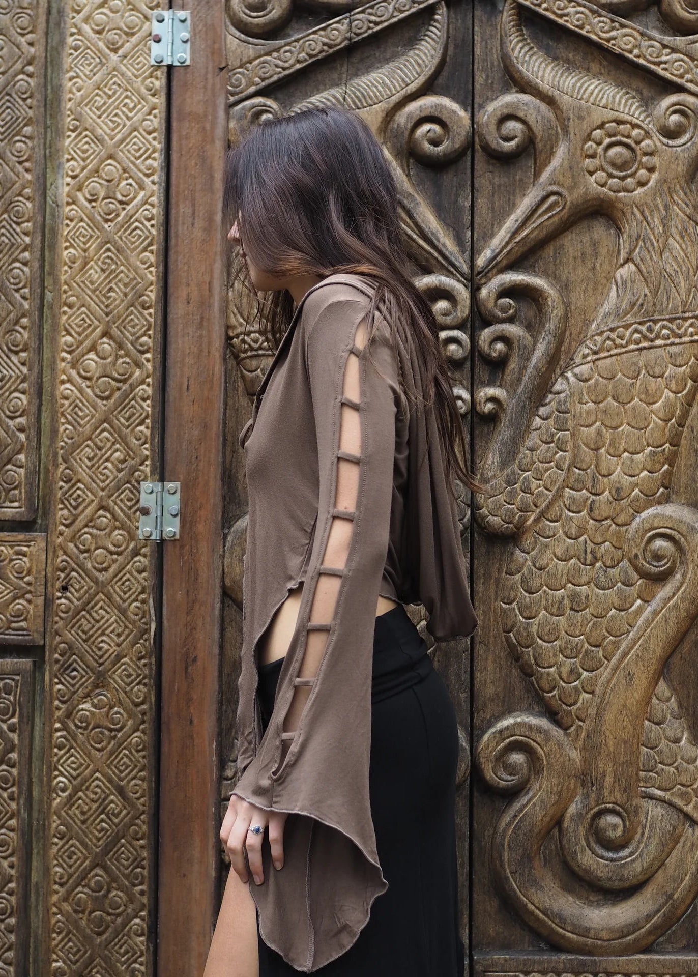 Medieval Hooded Top - Cappuccino