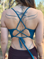 Will O The Wisp Backless Top - Teal Blue