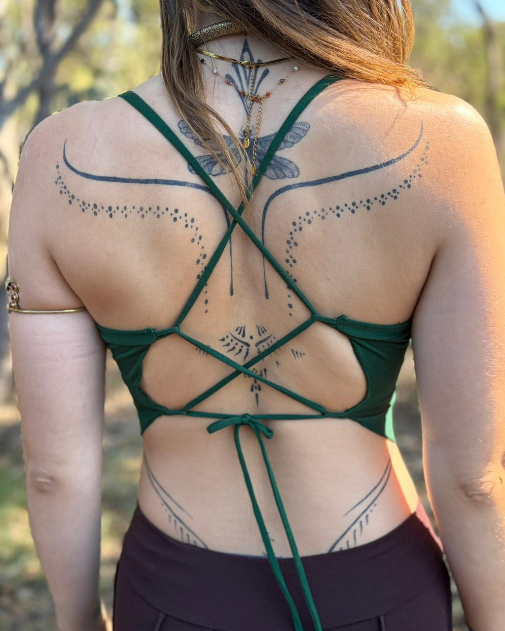 Will O The Wisp Backless Top - Forest green