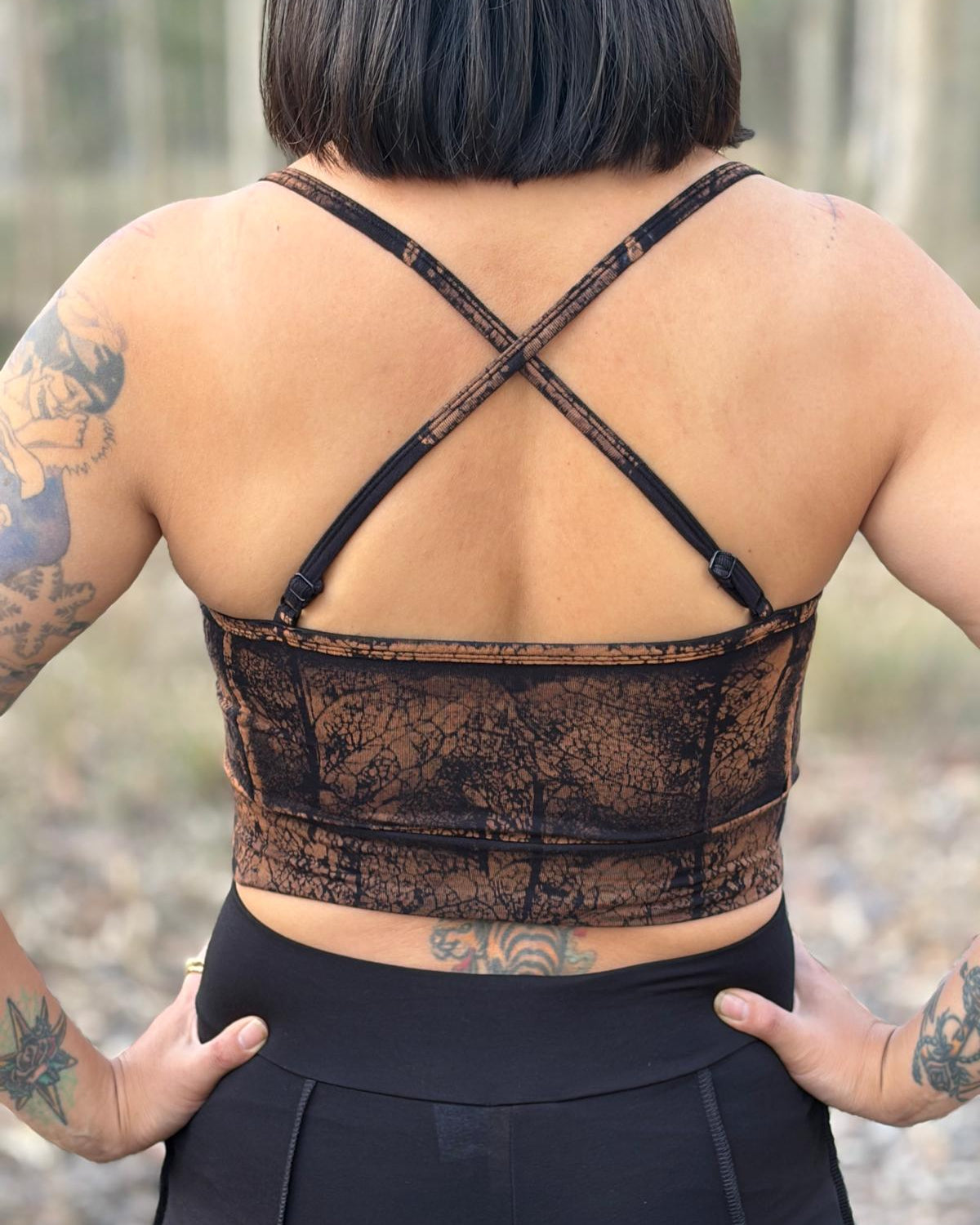 Dewdrop Bralette - Brown - Vein Print