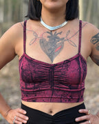 Dewdrop Bralette - Hot Pink - Vein Print