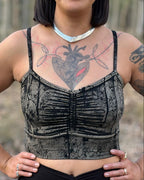 Dewdrop Bralette - Silver - Vein Print