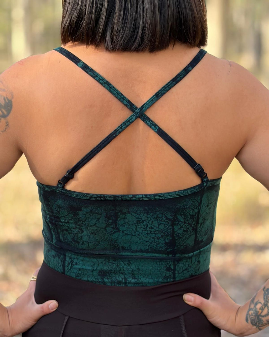 Dewdrop Bralette - Turquoise - Vein Print