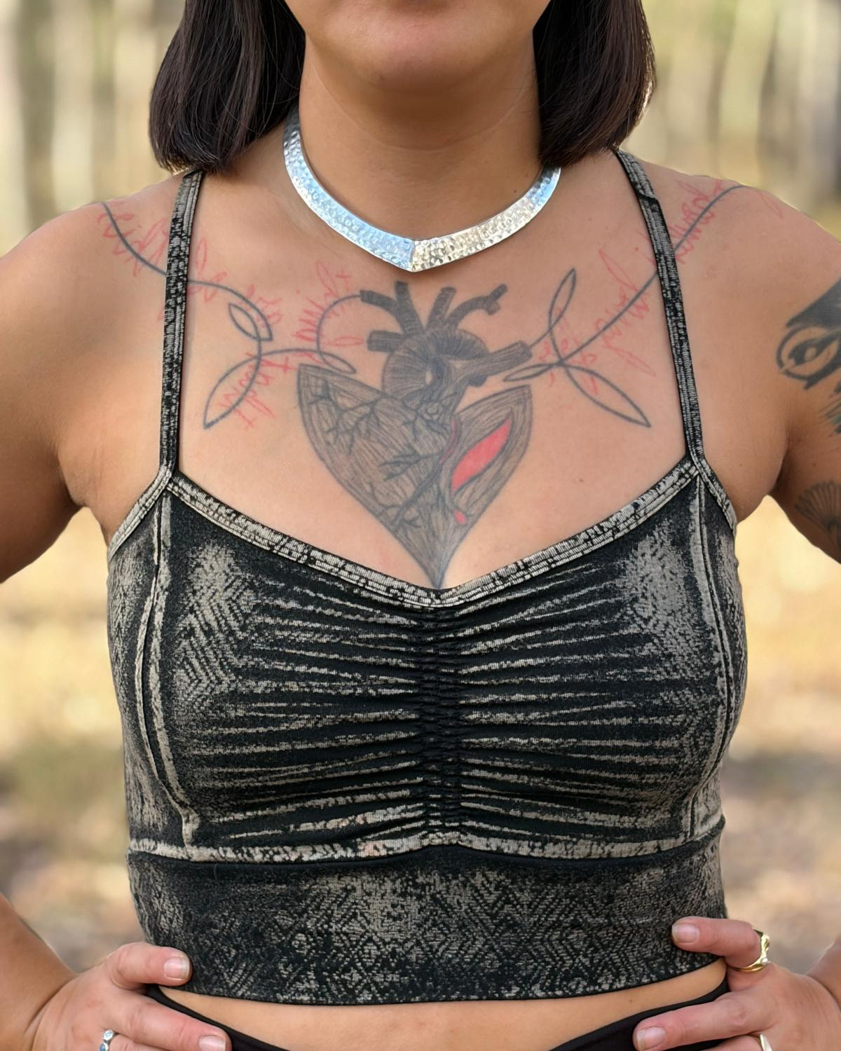 Dewdrop Bralette - Silver - Diamond Print