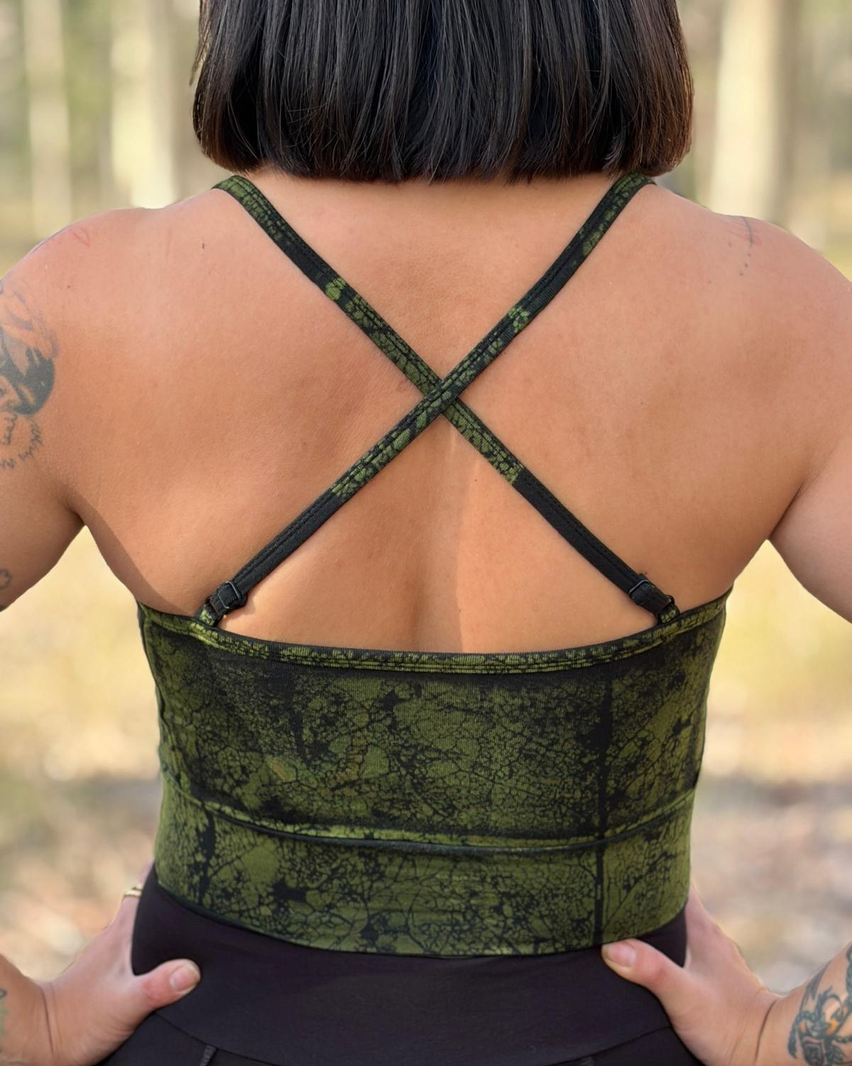 Dewdrop Bralette - Green - Vein Print