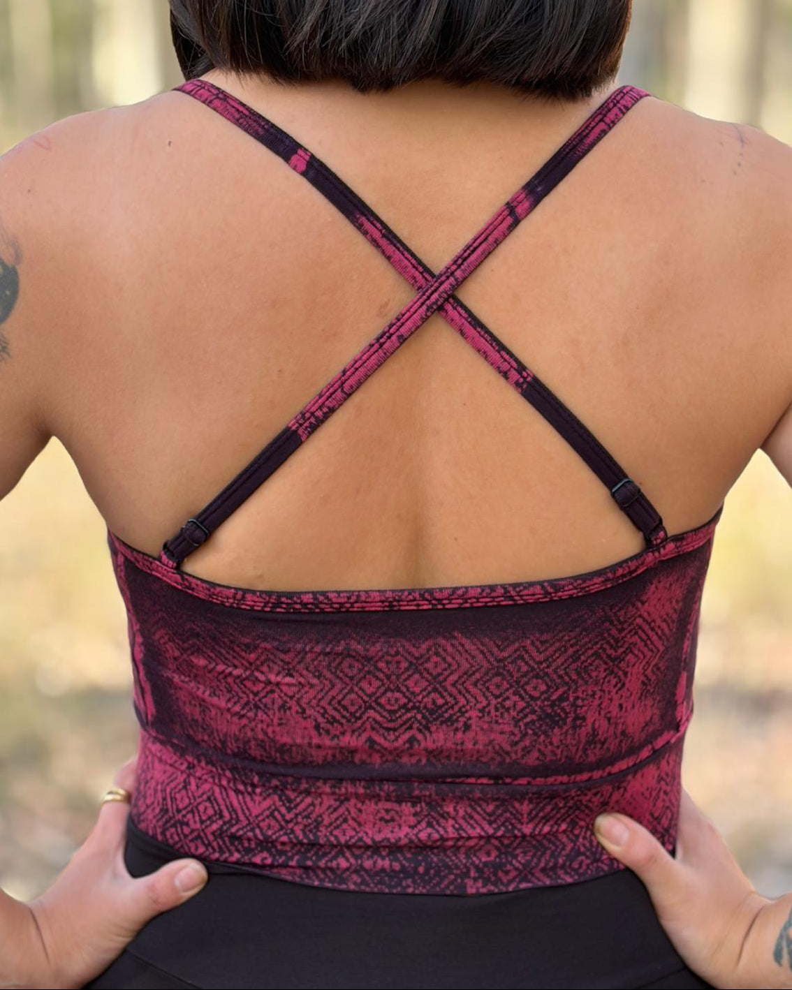 Dewdrop Bralette - Pink - Diamond Print