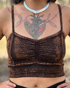 Dewdrop Bralette - Brown - Diamond Print