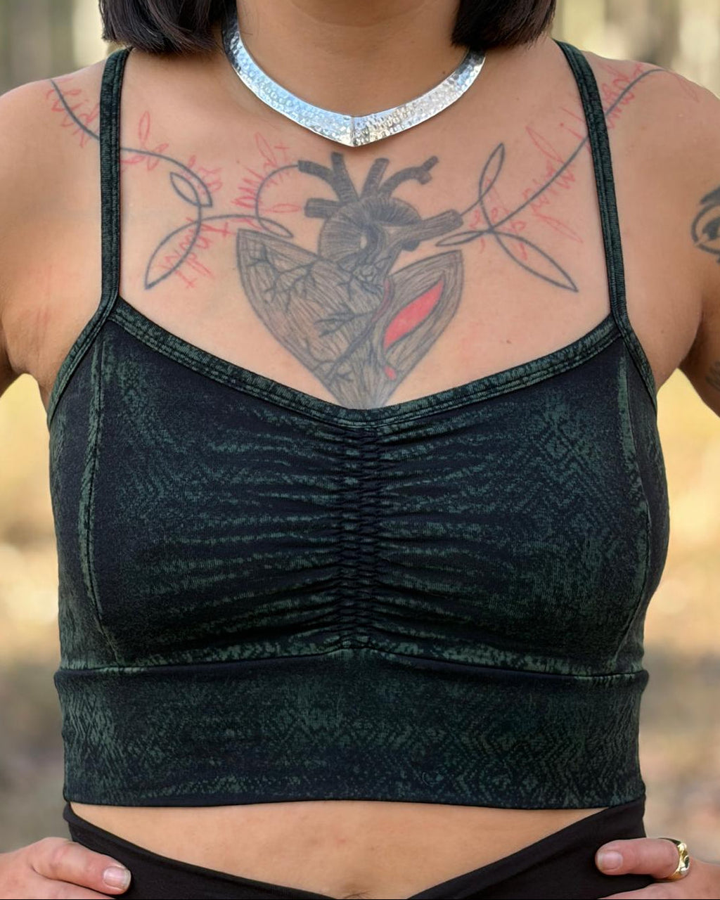 Dewdrop Bralette - Green - Diamond Print