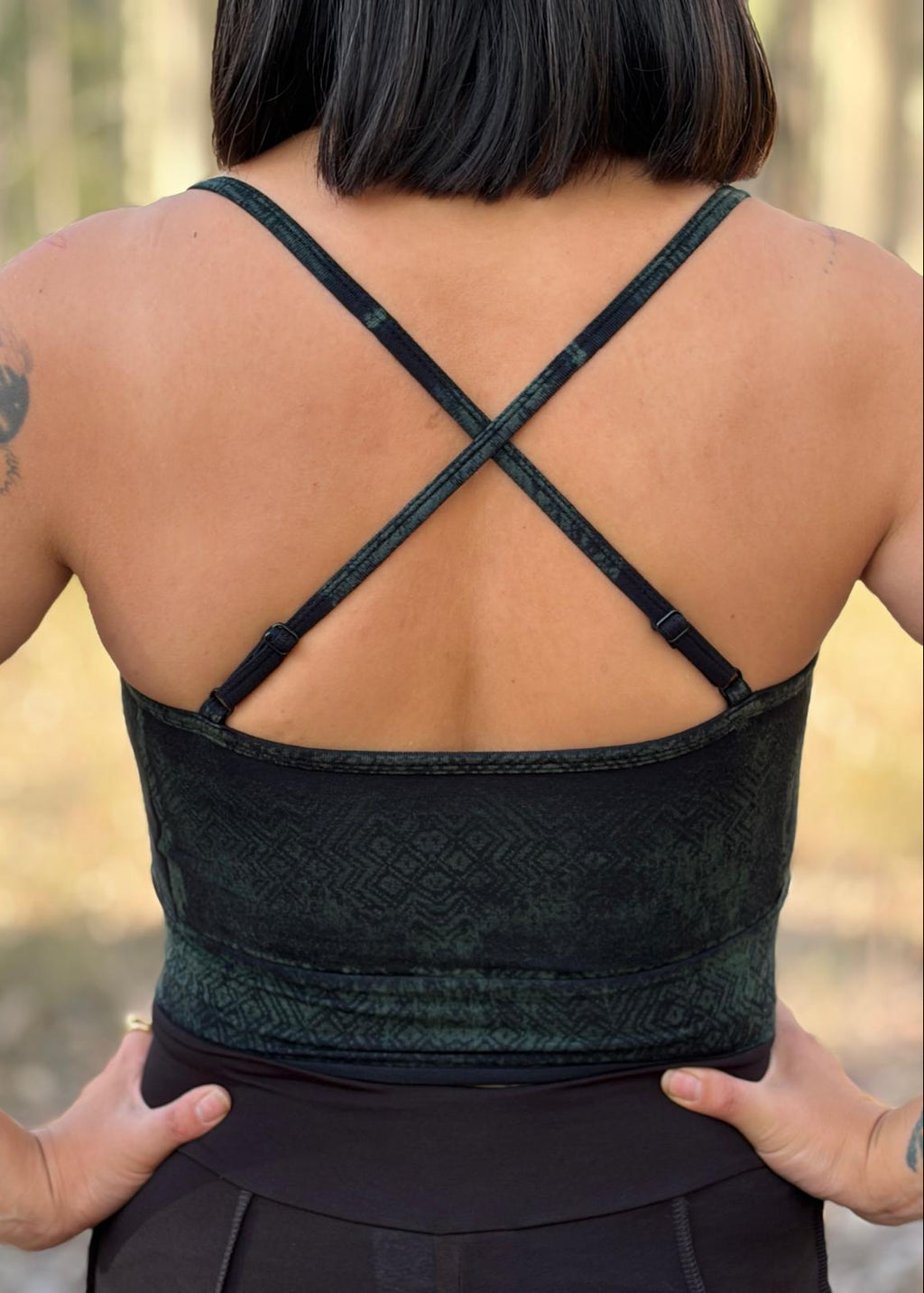 Dewdrop Bralette - Green - Diamond Print