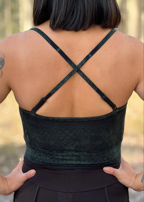Dewdrop Bralette - Green - Diamond Print