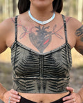 Dewdrop Bralette - Silver - Fern Print