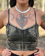 Dewdrop Bralette - Silver - Fern Print