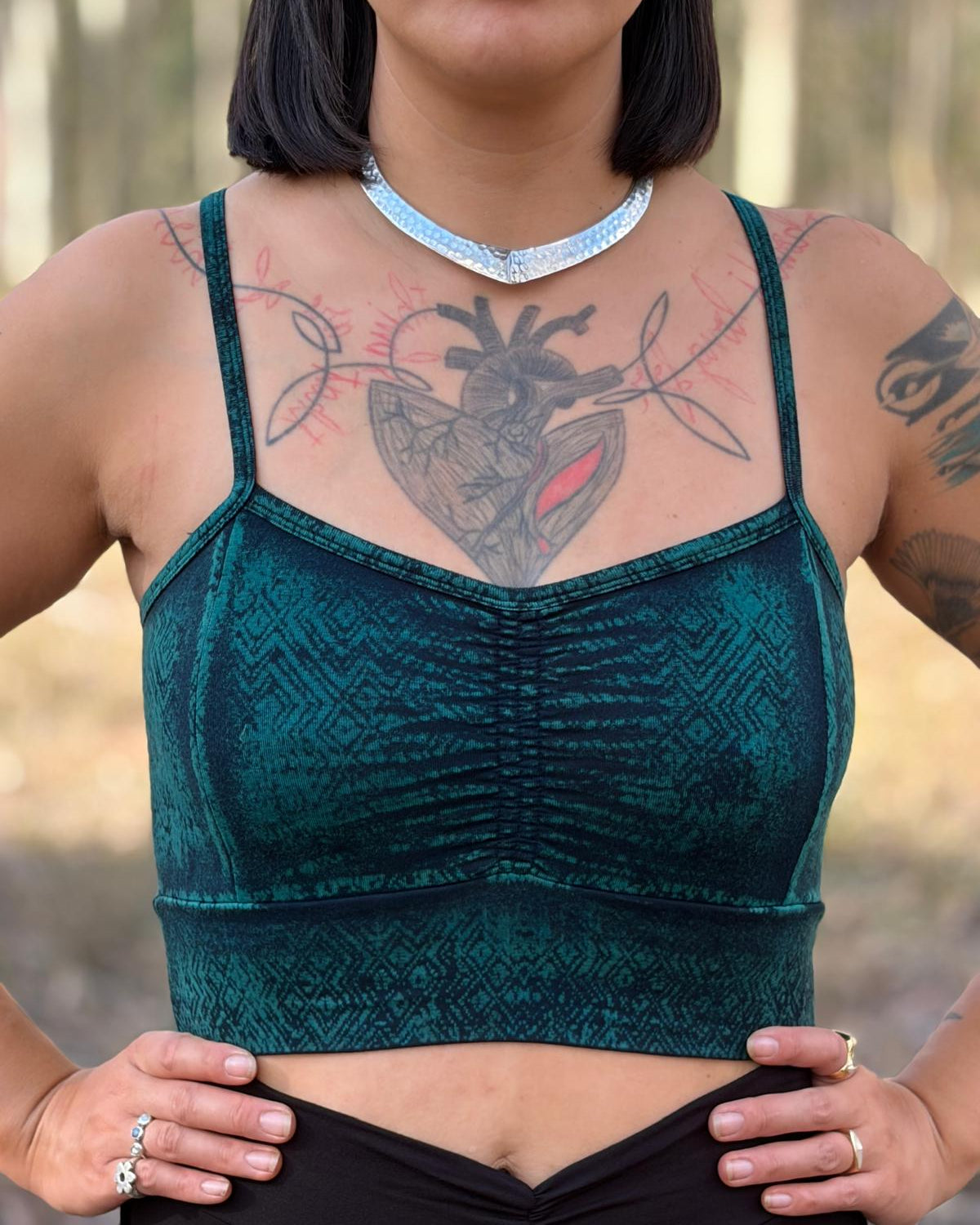Dewdrop Bralette - Turquoise - Diamond Print