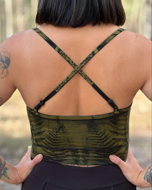 Dewdrop Bralette - Green - Fern Print