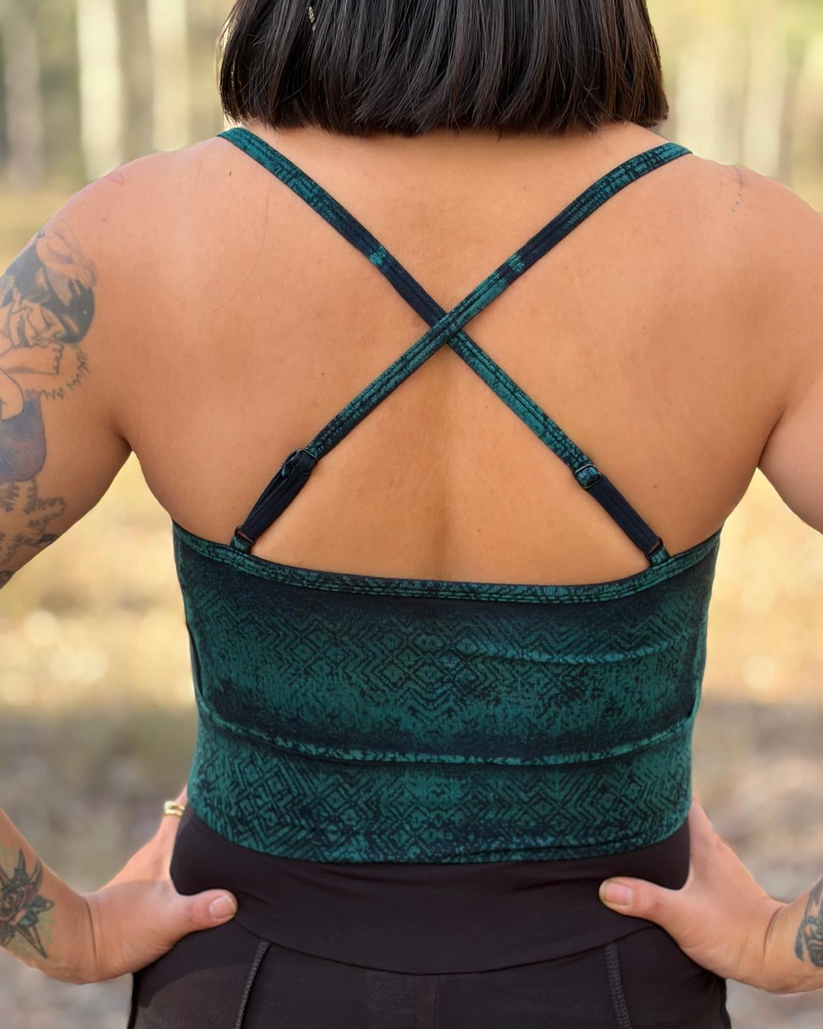 Dewdrop Bralette - Turquoise - Diamond Print