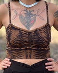 Dewdrop Bralette - Brown - Fern Print