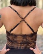 Dewdrop Bralette - Brown - Fern Print