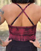 Dewdrop Bralette - Pink - Fern Print