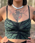 Dewdrop Bralette - Turquoise - Leaf Print