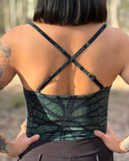 Dewdrop Bralette - Turquoise - Leaf Print