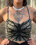 Dewdrop Bralette - Silver - Leaf Print