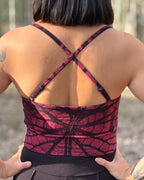 Dewdrop Bralette - Pink - Leaf Print