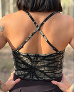 Dewdrop Bralette - Silver - Leaf Print