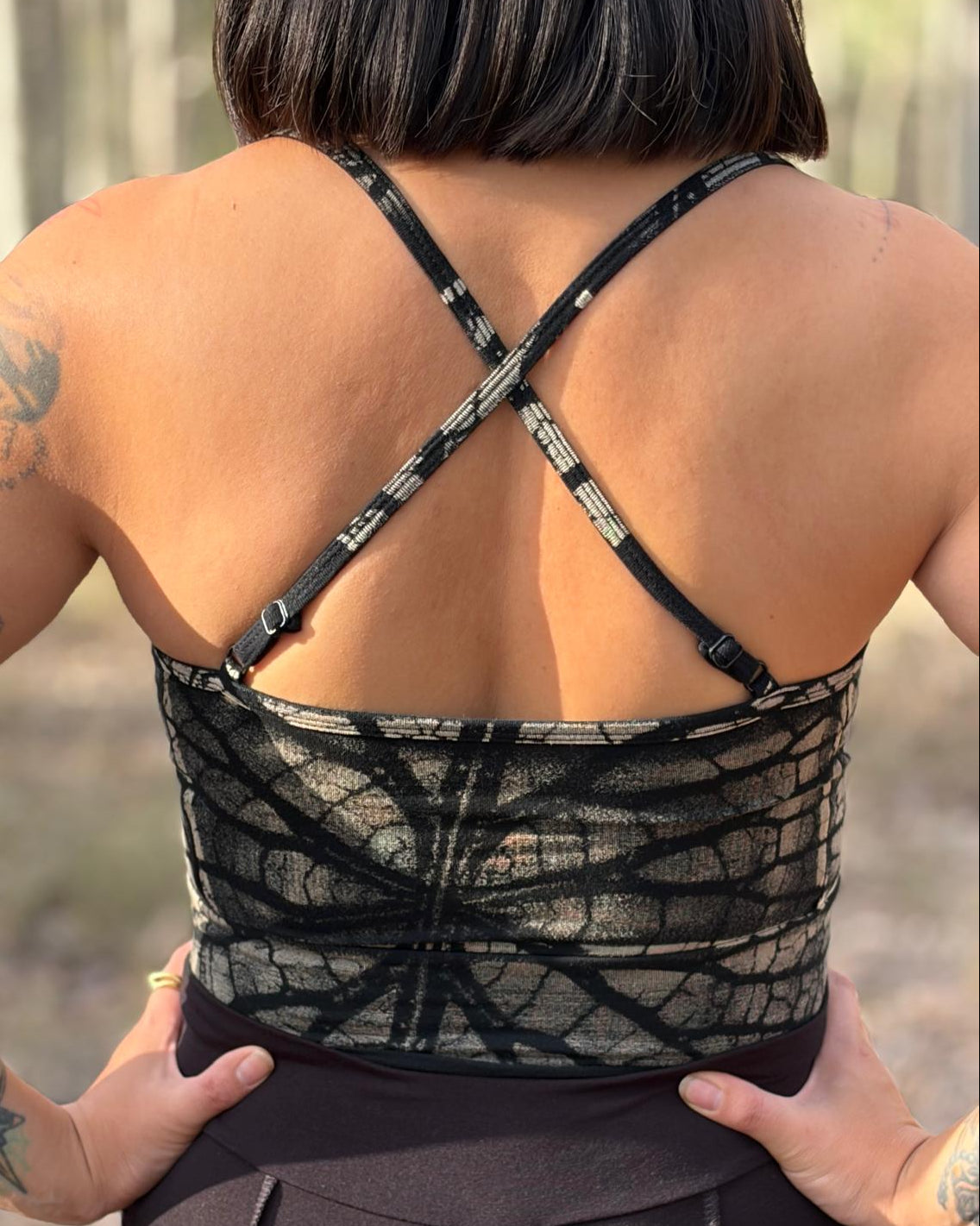 Dewdrop Bralette - Silver - Leaf Print
