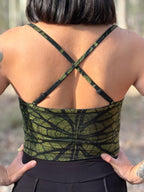 Dewdrop Bralette - Green - Leaf Print