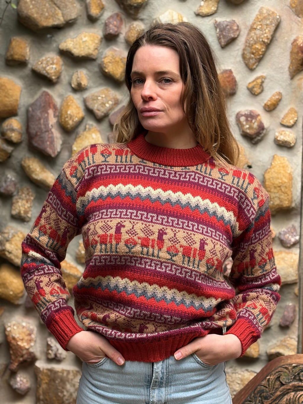 Rust - Bolivian Alpaca Knit Jumper l Small