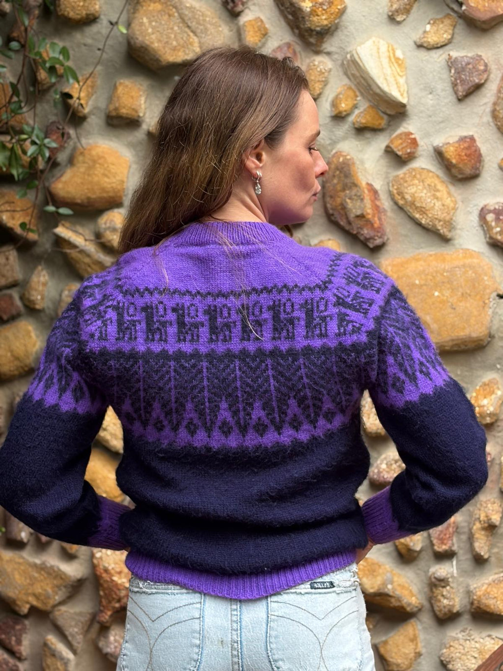 Deep Purple - Bolivian Alpaca Knit Jumper l Small