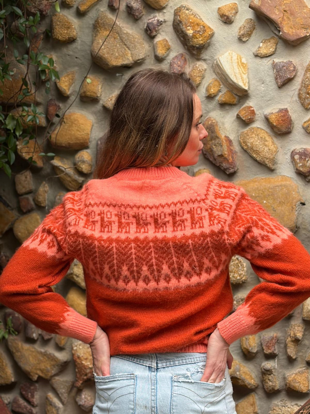 Terracotta - Bolivian Alpaca Knit Jumper l Small