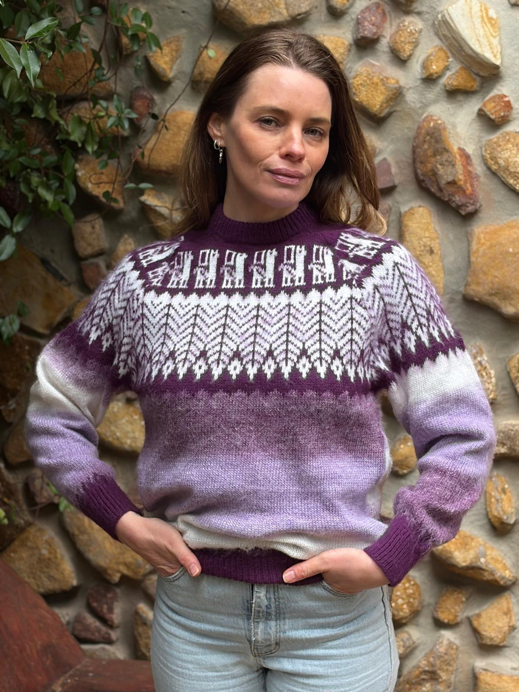Amethyst - Bolivian Alpaca Knit Jumper l Small
