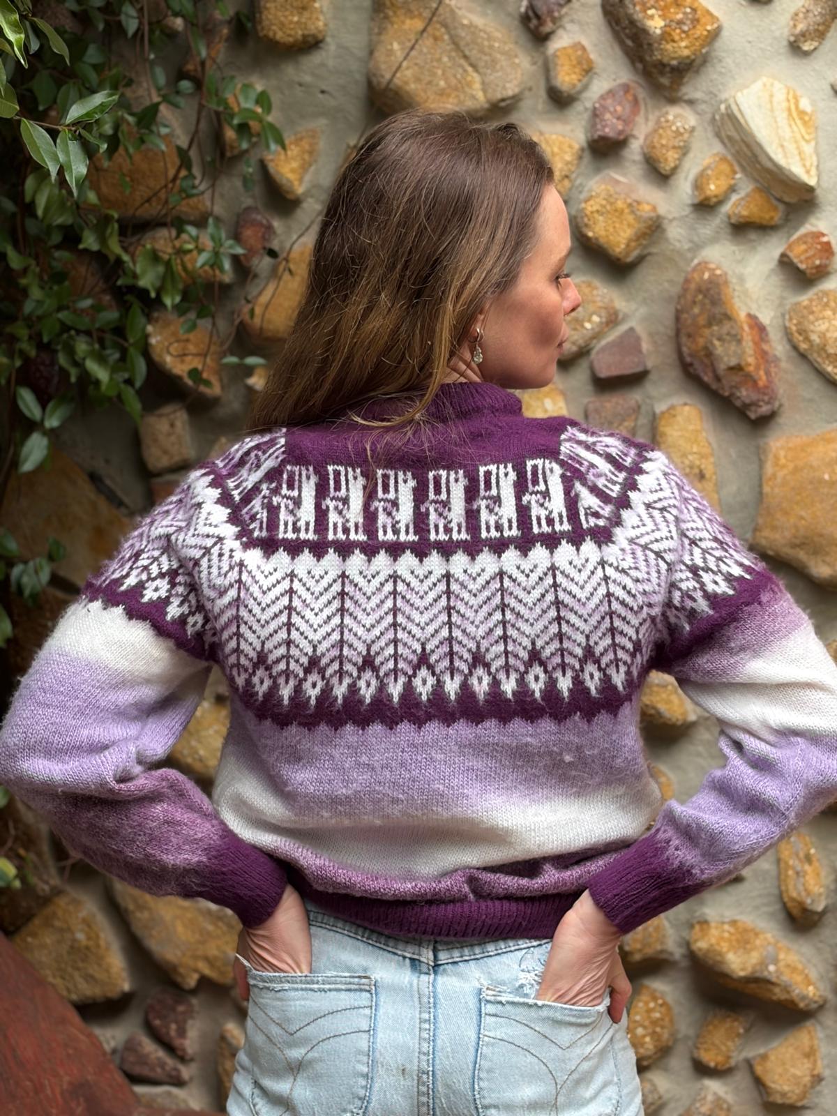 Amethyst - Bolivian Alpaca Knit Jumper l Small