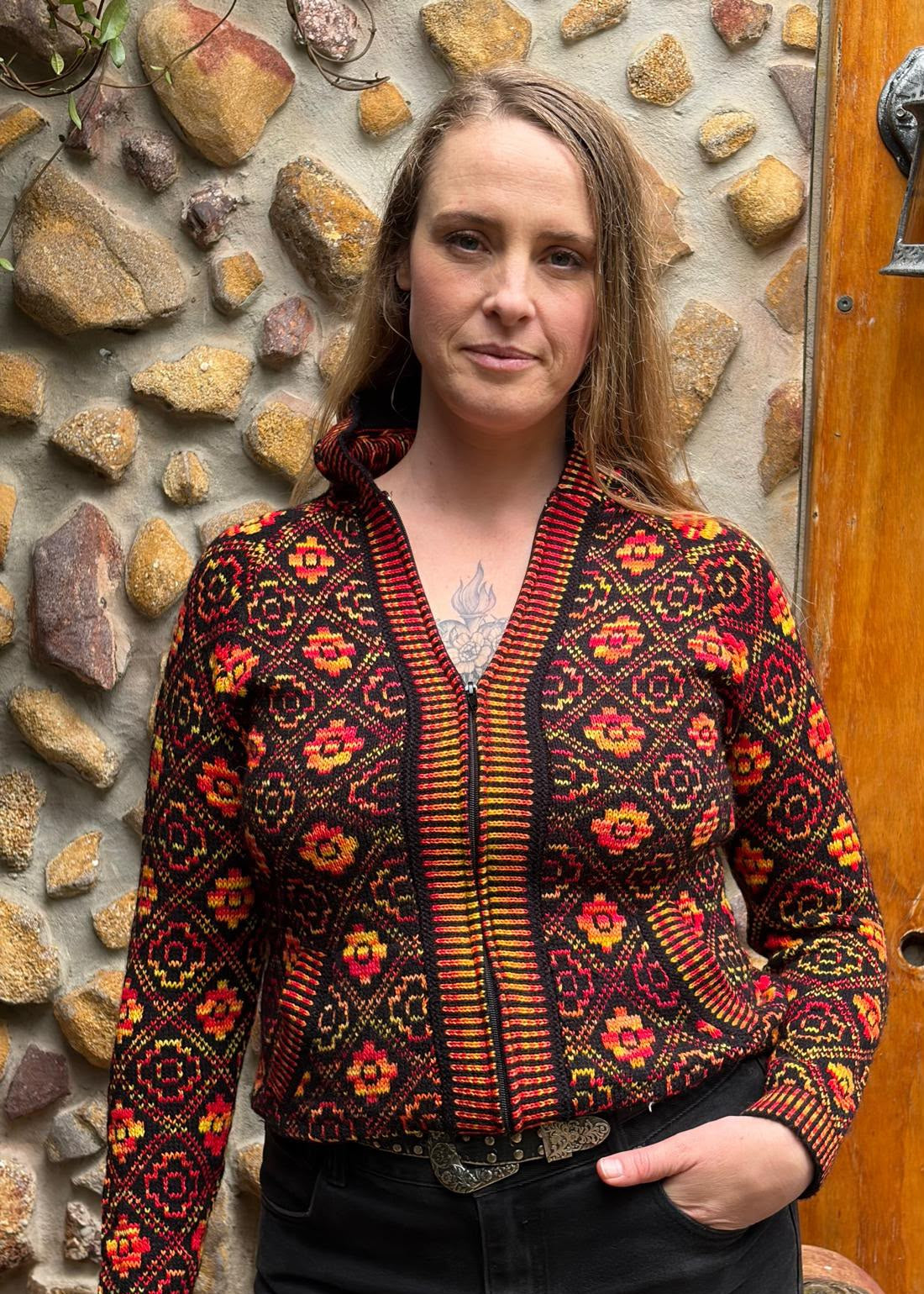 Autumn - Bolivian Alpaca Cardigan l Medium