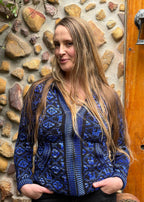 Indigo - Bolivian Alpaca Cardigan l Medium
