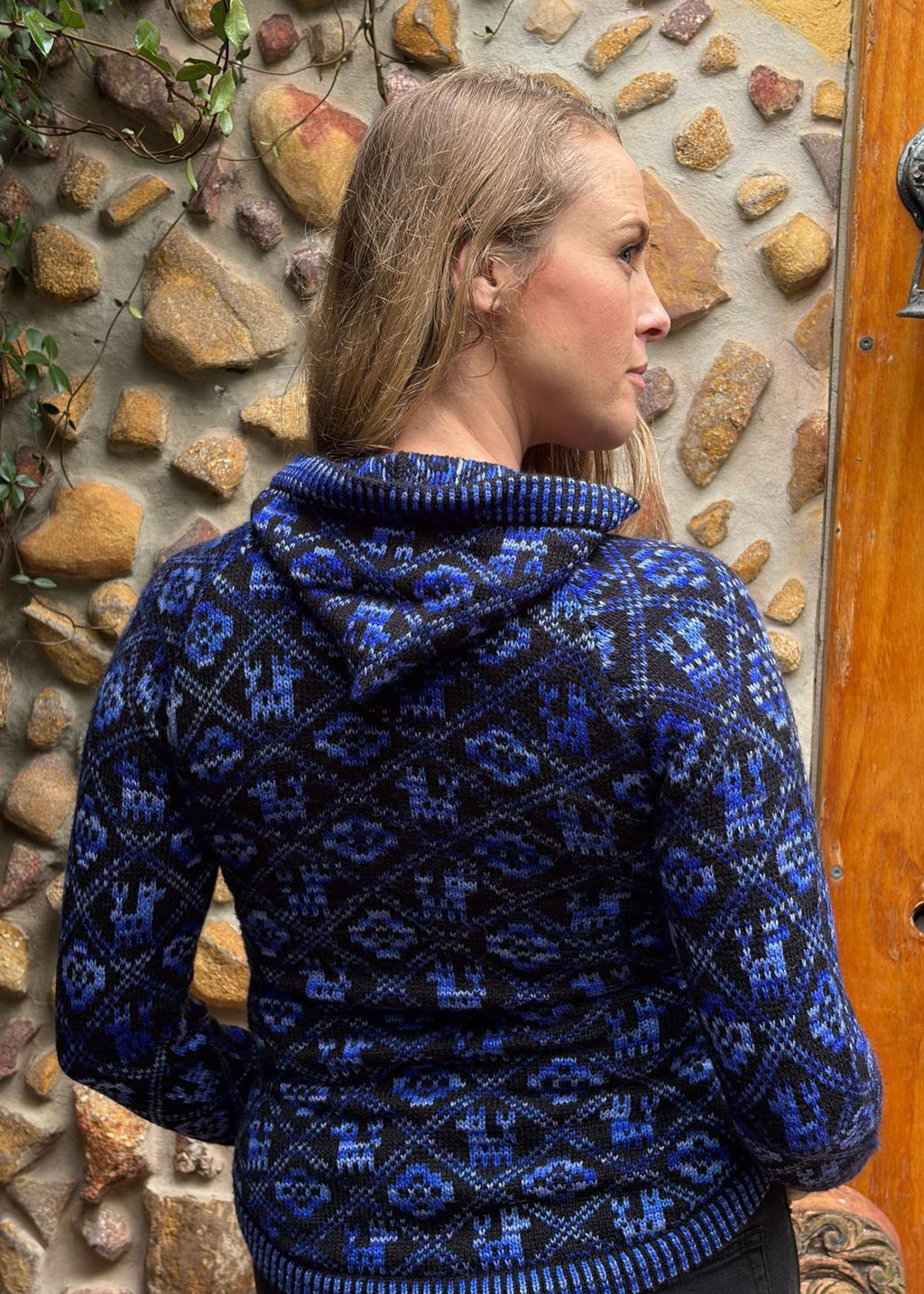 Indigo - Bolivian Alpaca Cardigan l Medium