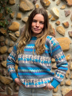 Turquoise - Bolivian Alpaca Knit Jumper l Small