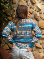 Turquoise - Bolivian Alpaca Knit Jumper l Small