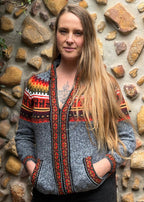 Obsidian - Bolivian Alpaca Cardigan l Medium