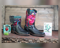 Size 40 - Blunt Toe Cowgirl Bling -Black Violin