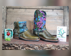 Size 41 - Blunt Toe Cowgirl Bling -Blue Dove